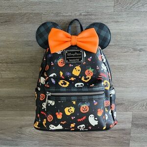 Disney Mickey Halloween Backpack with Orange Bow